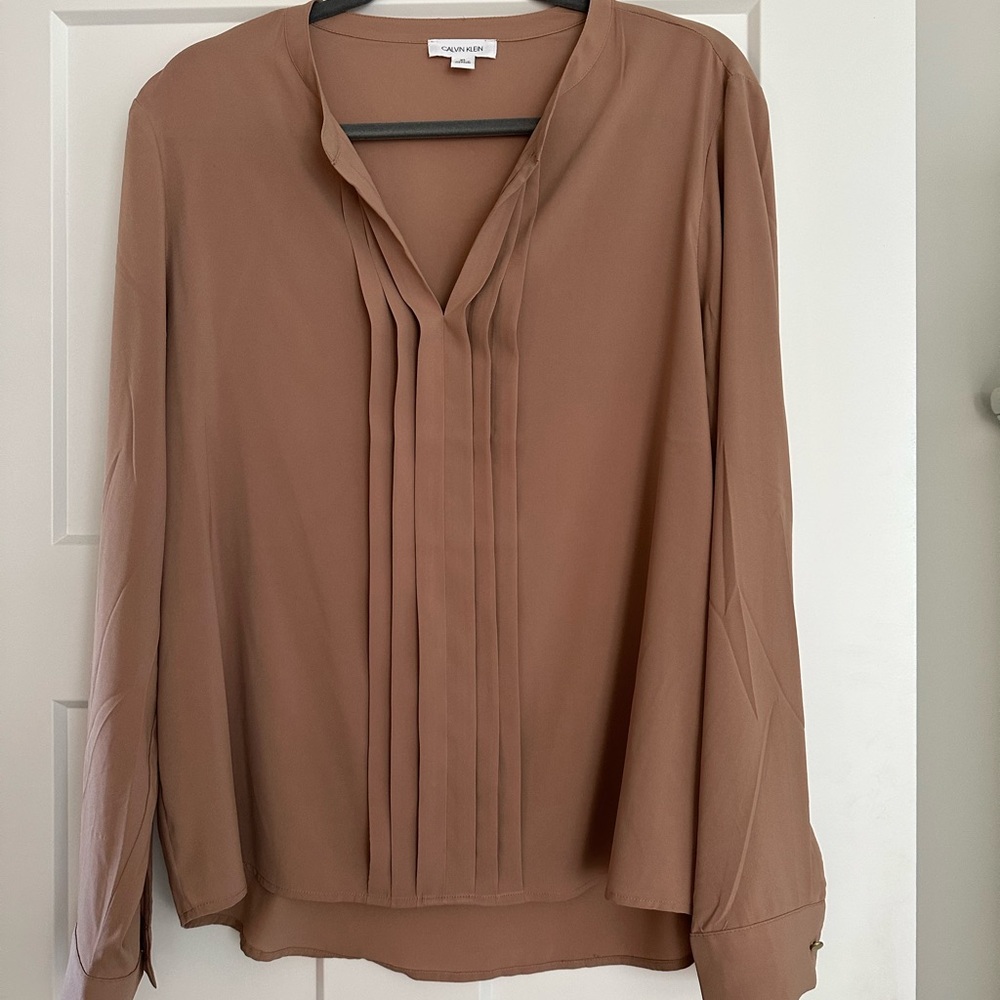 Brown Pleated Women's Top